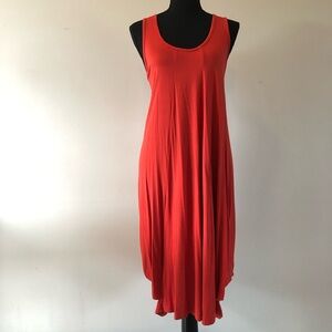 Women’s Papillon Rust Sleeveless Back Tie Midi Dress size S
